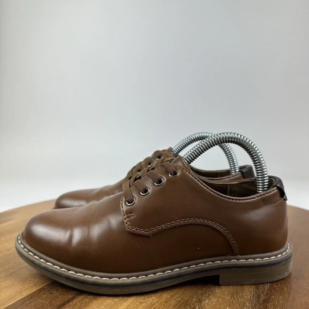 Little Kids Boys Nordstrom Jaxon Brown Faux Leather Dress Shoes Oxfords Size 13